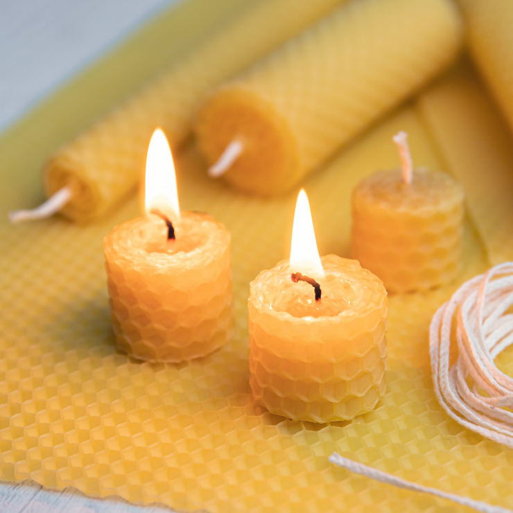 Bride to bee bridal shower beeswax candle favors or decorations.